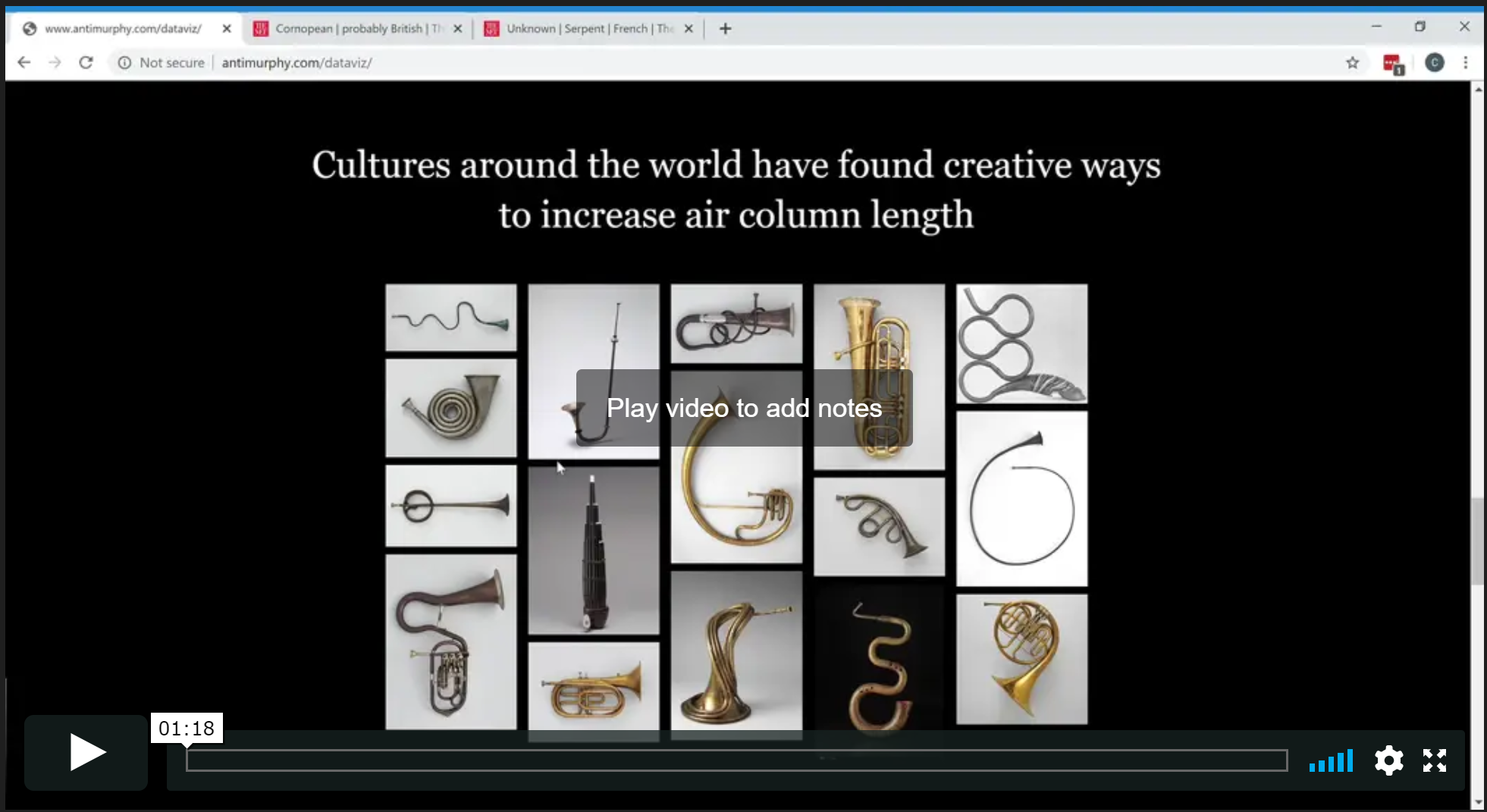 Aerophone interactive visualization